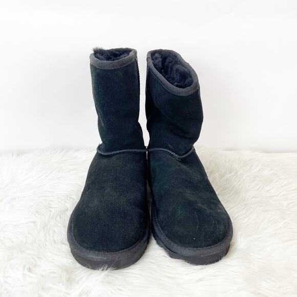 Koolaburra by Ugg 8 Womens Black Suede Short Shearling Boots - Picture 6 of 9